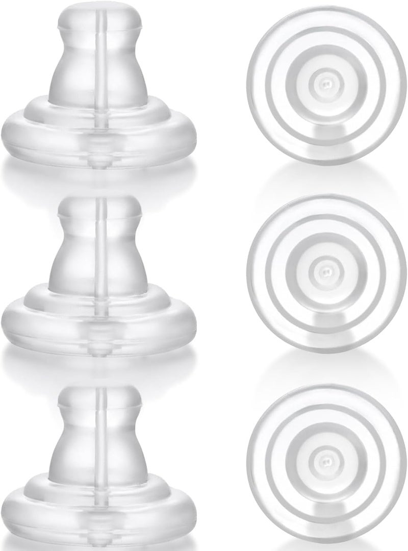 Silicone Earring Backs, Transparency Secure Earring Backs for Studs, Hypoallergenice Backings Replacements for Studs/Droopy Ears, No-Irritate for Adults